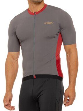 Oakley Point To Point Cycling Jersey Full Zip Biking Shirt Men's Size M